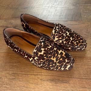 Women Halogen Loafers Size 6.5M Brown Leopard Print
